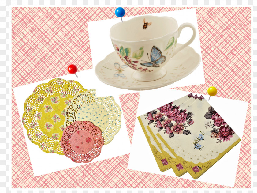 Tea Party Cloth Napkins Tableware Saucer Paper Plate PNG