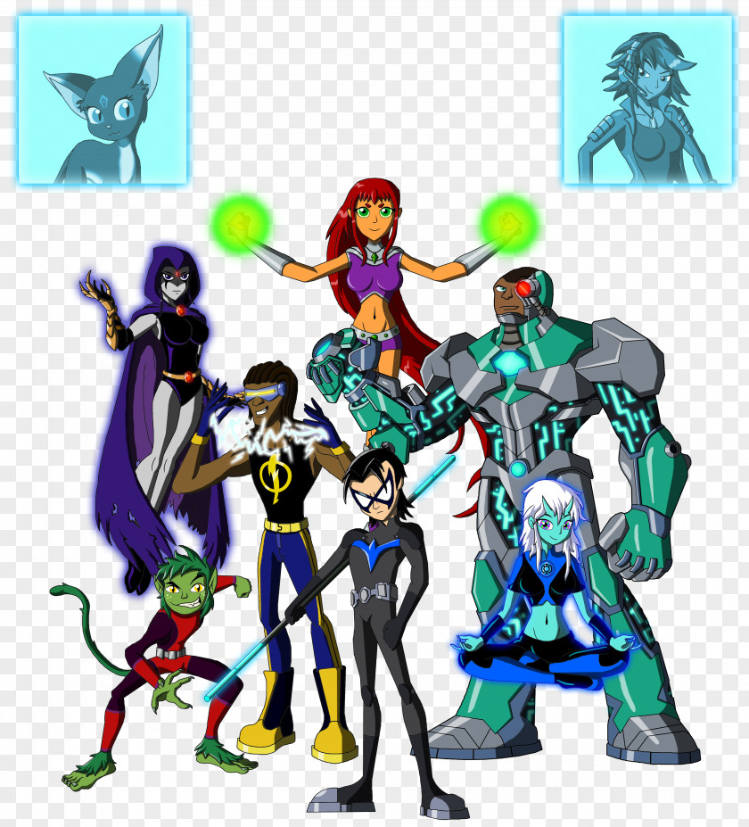Teen Titans Raven Beast Boy Starfire Cartoon PNG