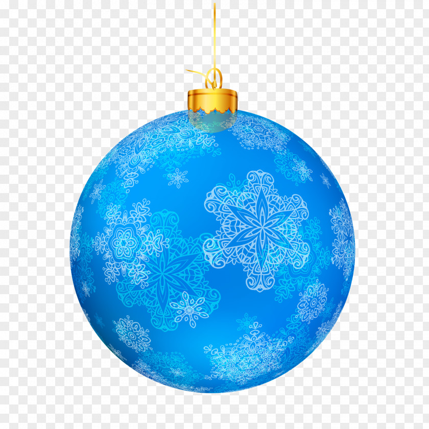 Blue Snowflake Charm Spherical Ball Snow PNG