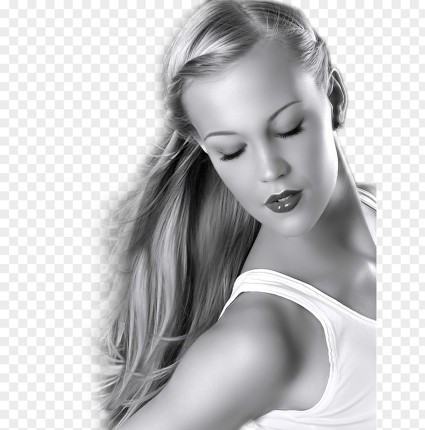 Painting Blond Black And White Brown Hair Portrait PNG