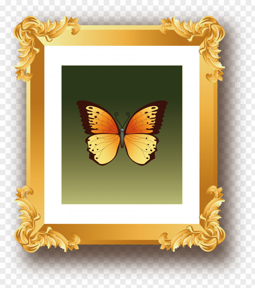 Painting Nordic Jewelry Picture Frame Monarch Butterfly PNG