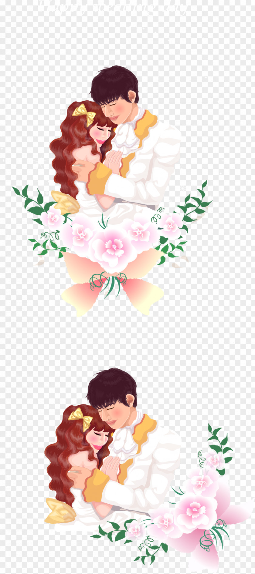 Sweet Embracing A Couple Floral Design Flower Bouquet Cut Flowers Clip Art PNG