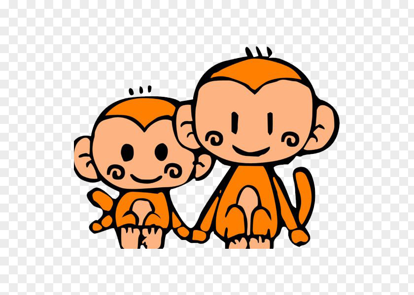 Two Cute Monkeys Monkey Cartoon PNG