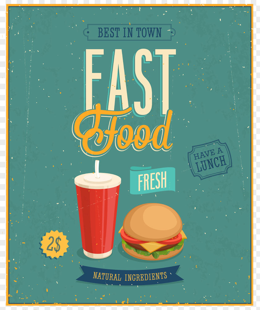 Vector Burger Menu Hamburger Hot Dog Fast Food Cuisine Of The United States Poster PNG