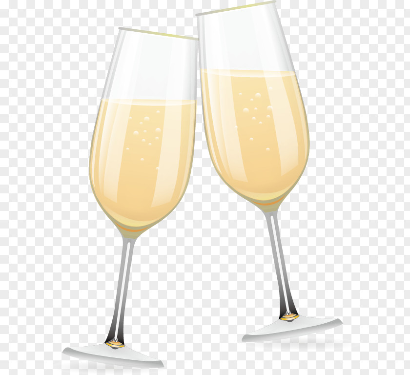 Vector Painted Two Champagne Glasses Glass Bellini Cocktail Wine PNG
