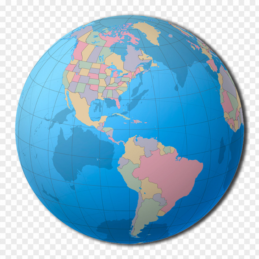 Global South America United States Globe World Map PNG
