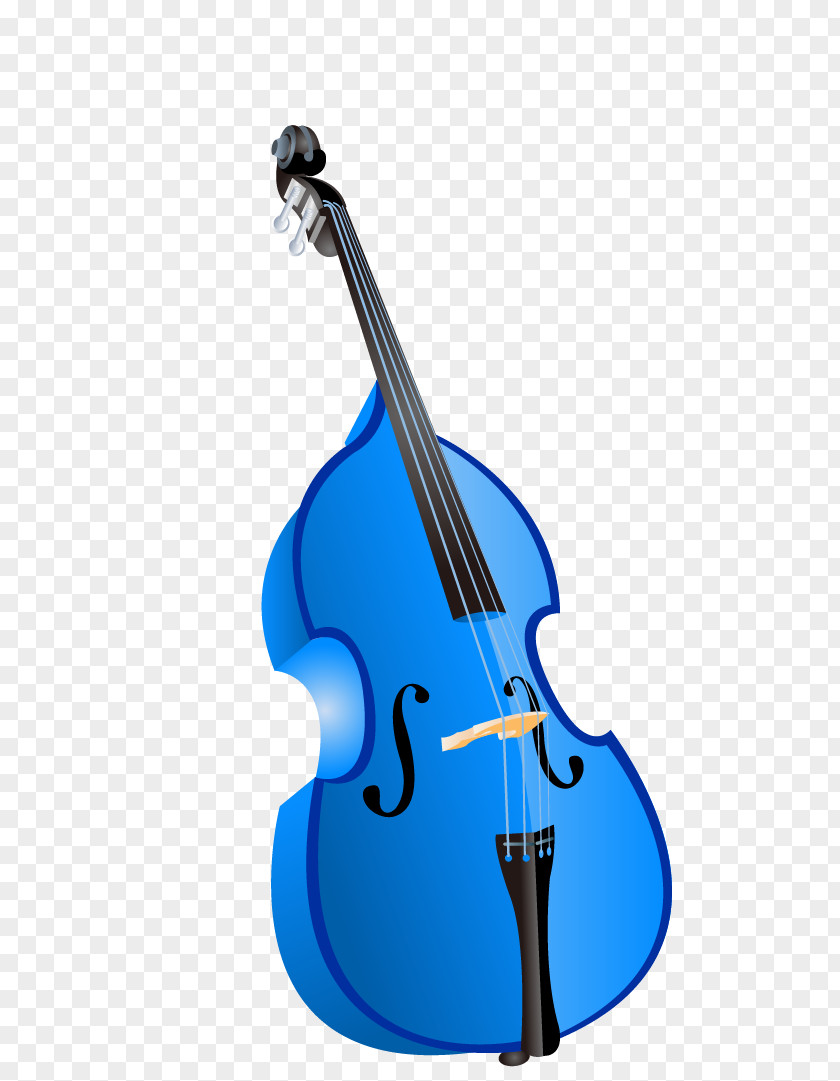 Blue Guitar String Instrument Musical Double Bass PNG