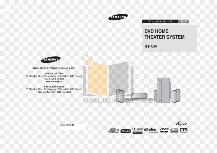 Samsung HT-TX35 Document Home Theater Systems Product Manuals PNG