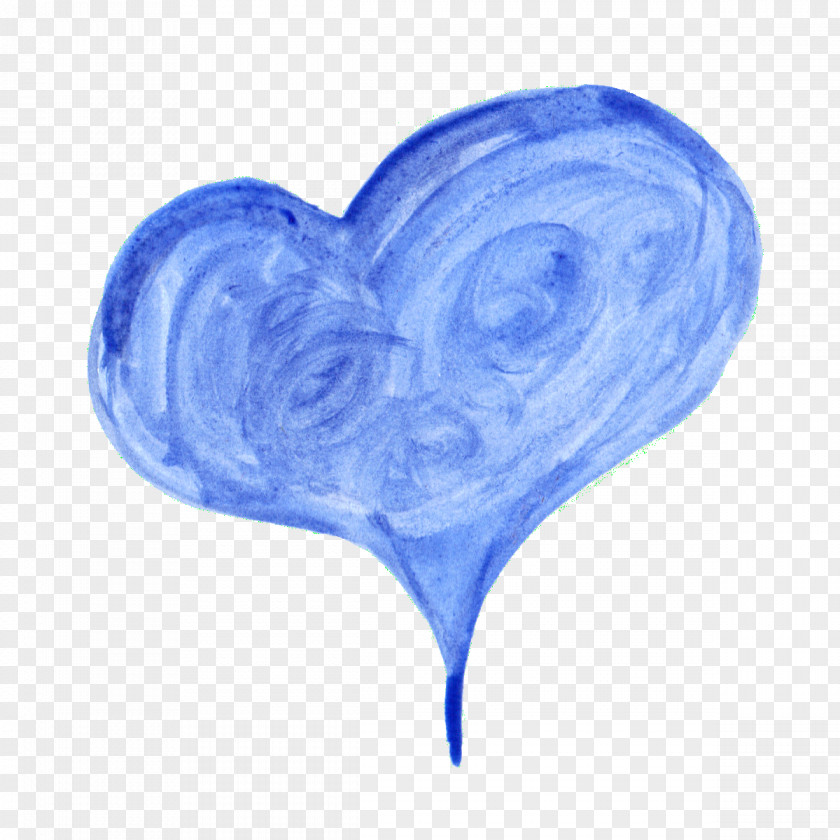 Watercolor Painting Blue PNG