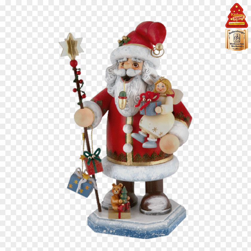 Hand Painted Cook Santa Claus Christmas Ornament Figurine Day PNG