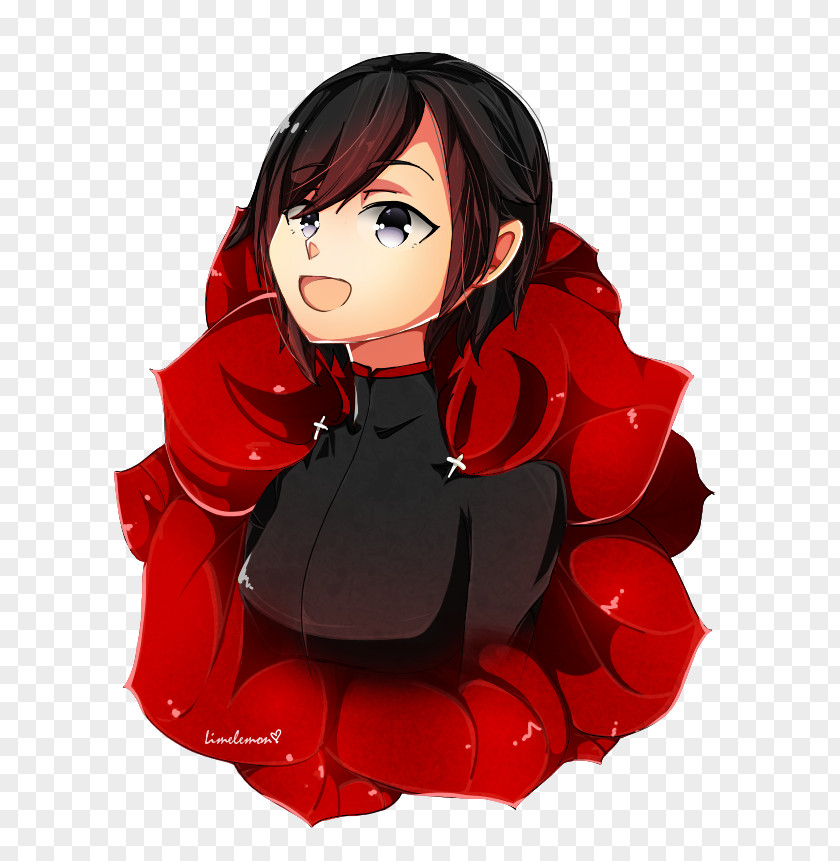 RWBY Brown Hair Black Cartoon Character PNG