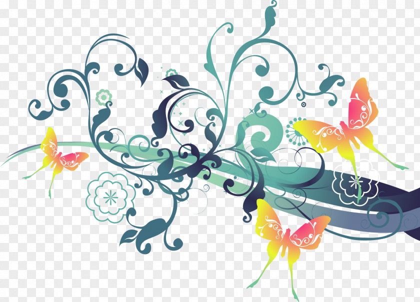 Vector Romantic Pattern Background Butterfly Euclidean PNG