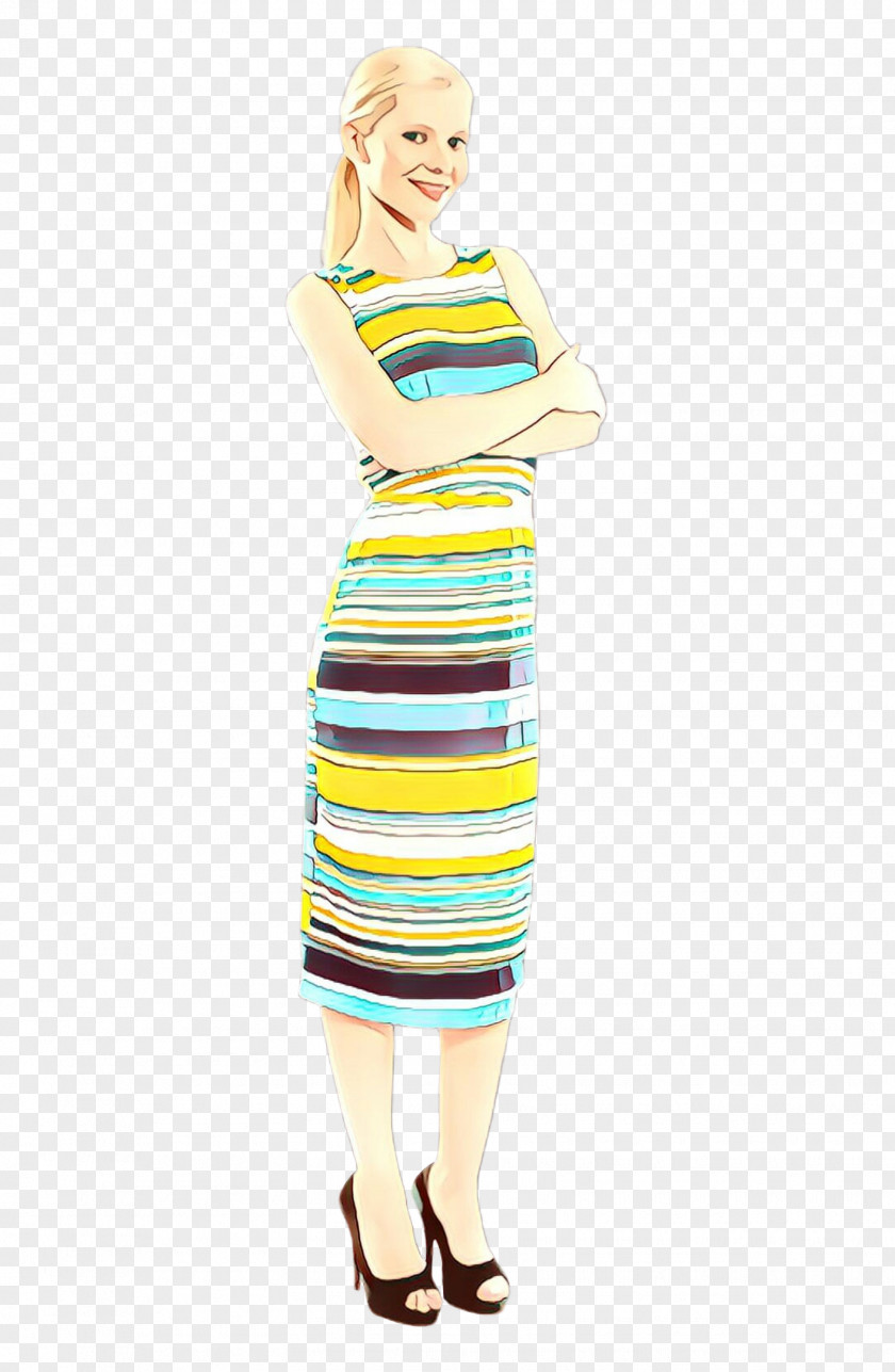 Clothing Day Dress White Yellow PNG