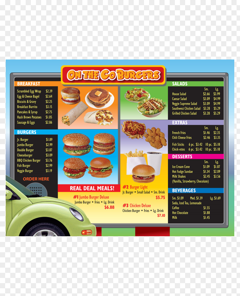 Menu Fast Food Drive-through PNG