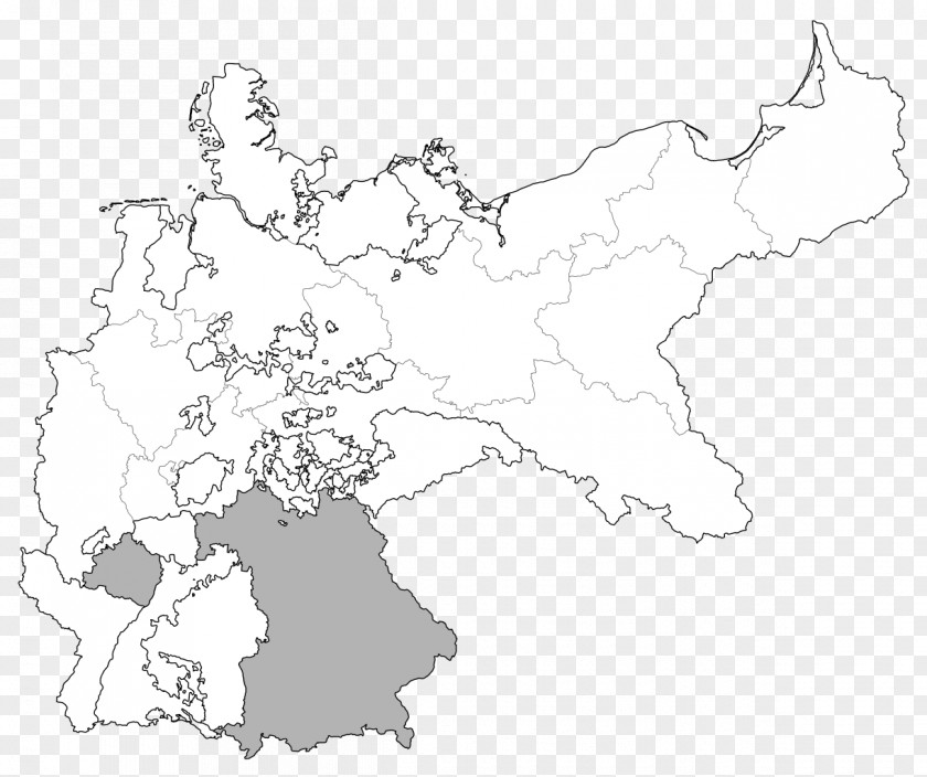 Map Kingdom Of Bavaria Saxony German Empire Reich PNG