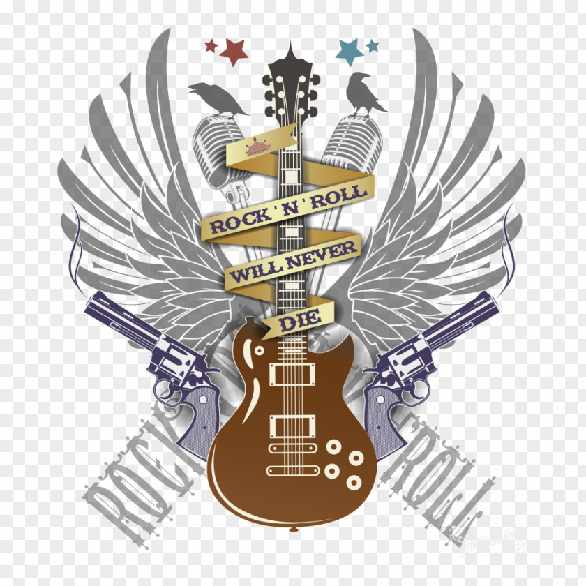Guitar Rock Music Heavy Metal PNG music metal, Rock, 'n' Roll Will Never Die logo clipart PNG
