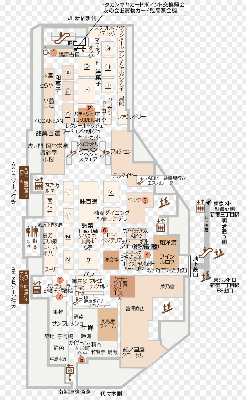 Shinjuku Takashimaya Kinokuniya Southern Theatre TAKASHIMAYA Futakotamagawa Map PNG