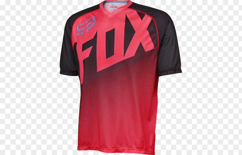 Sleeve Five Point T-shirt Fox Racing Jersey Top PNG