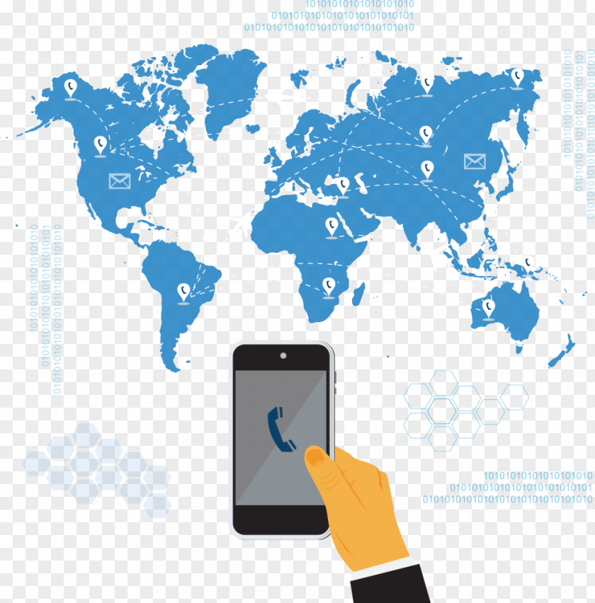 Vector Map And Phone Globe World PNG