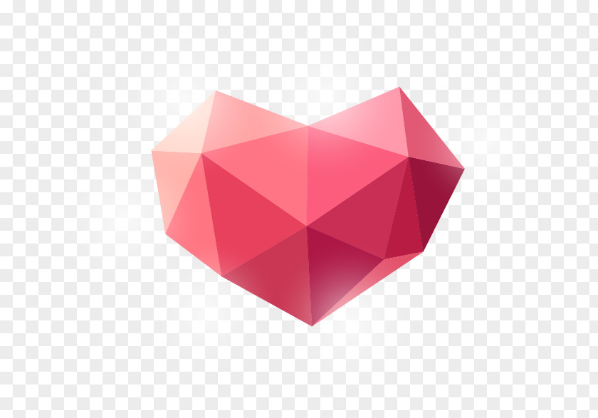 Three-dimensional Heart-shaped Diamond Shape Solid Geometry Abstraction Space PNG