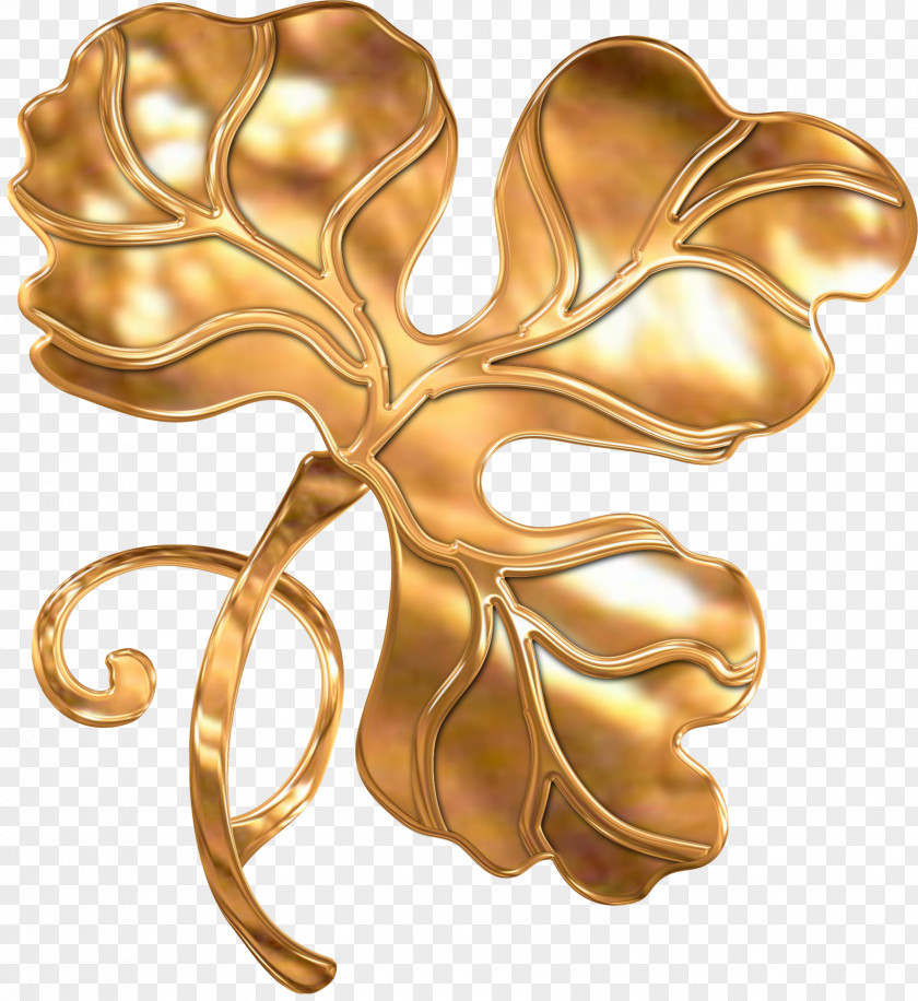Gold Flower Silver Metal Clip Art PNG