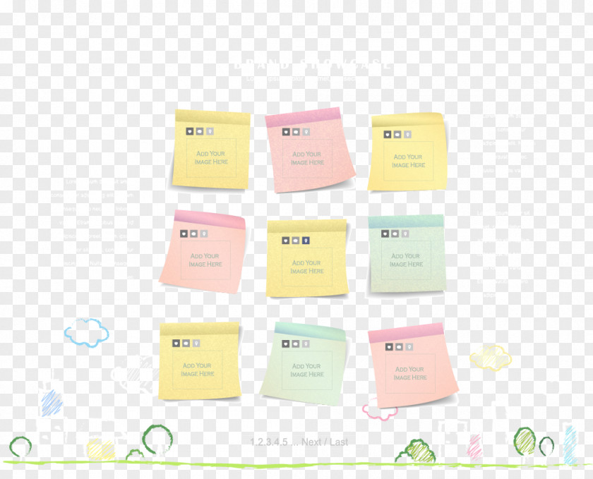 Paper Notes Yellow Pattern PNG