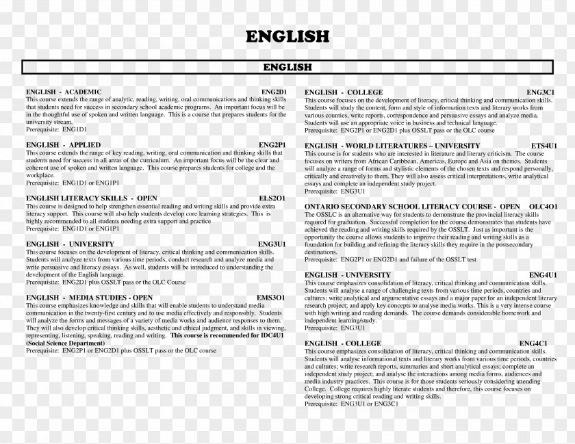 English Cv Document Line PNG
