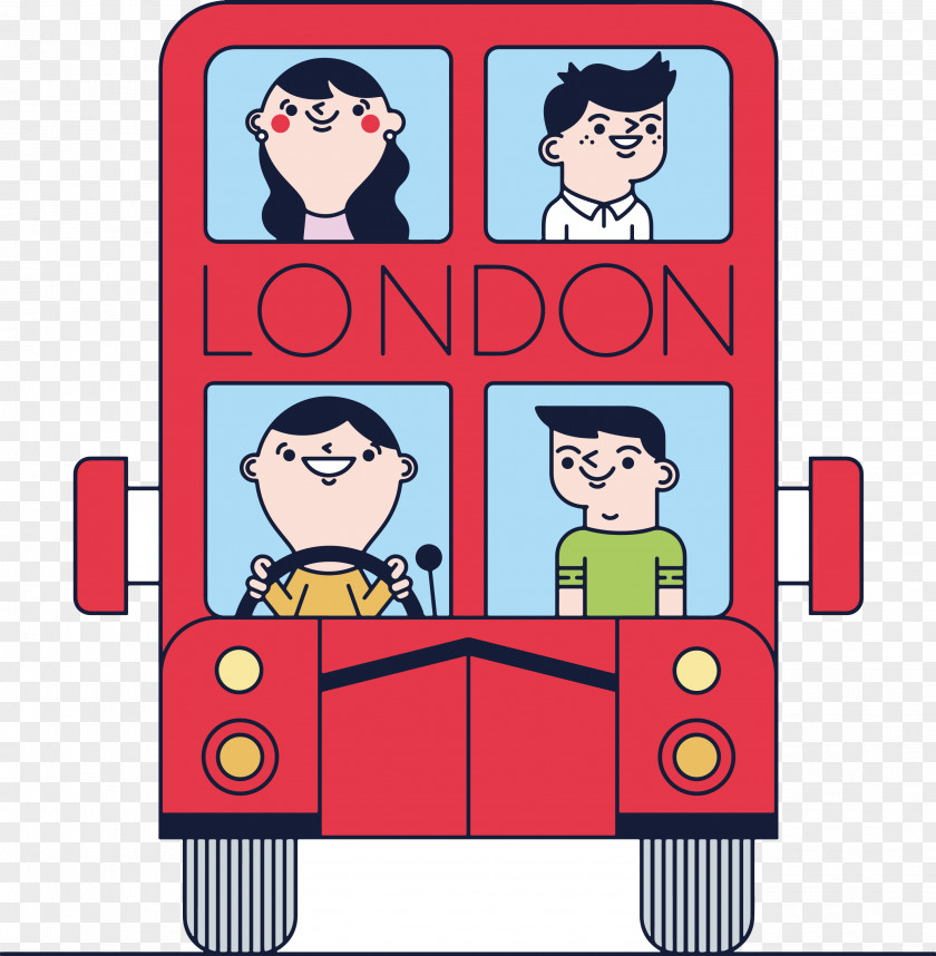 Travel To England London Bus Illustration PNG