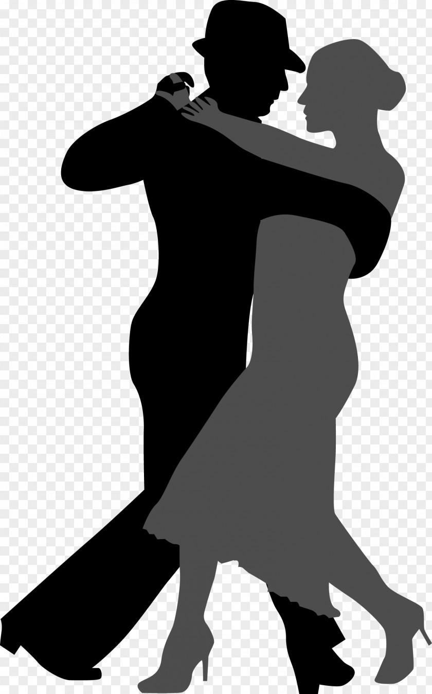 Two Dancers Tango Ballroom Dance Silhouette PNG