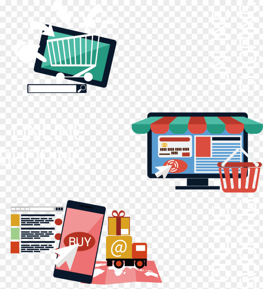 Vector Online Shopping Euclidean Illustration PNG