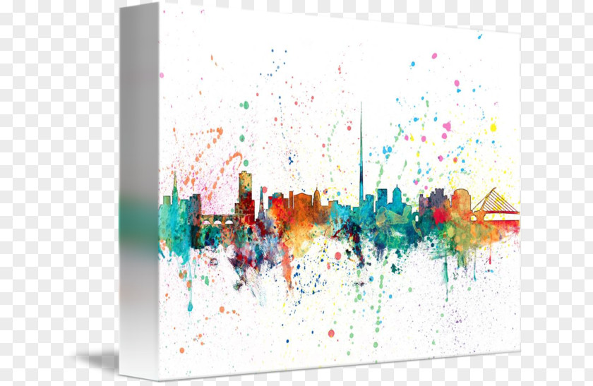 Dublin Skyline Painting Art Cityscape PNG