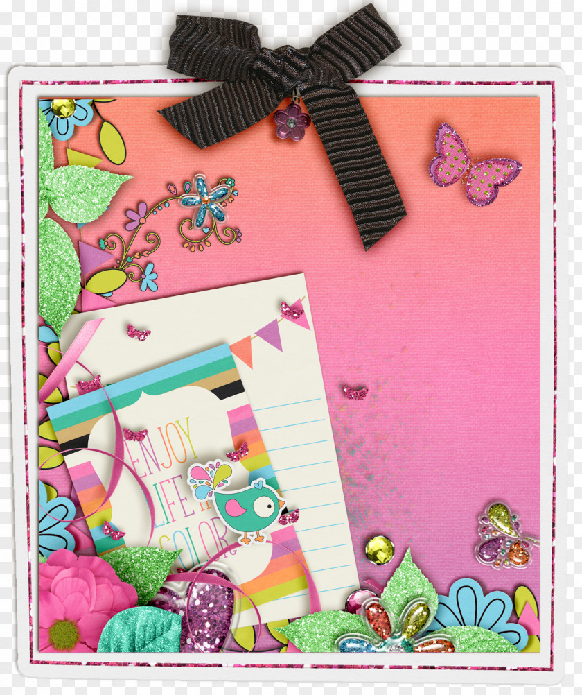 Garden Party Paper Picture Frames Pink M PNG