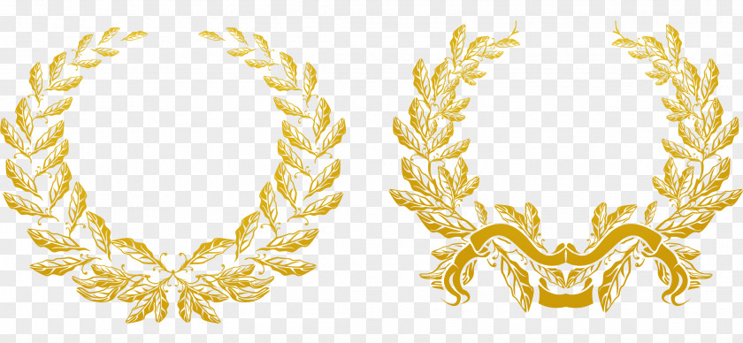 Gold And Wheat Paste Olive Branch Euclidean Vector Laurel Wreath PNG