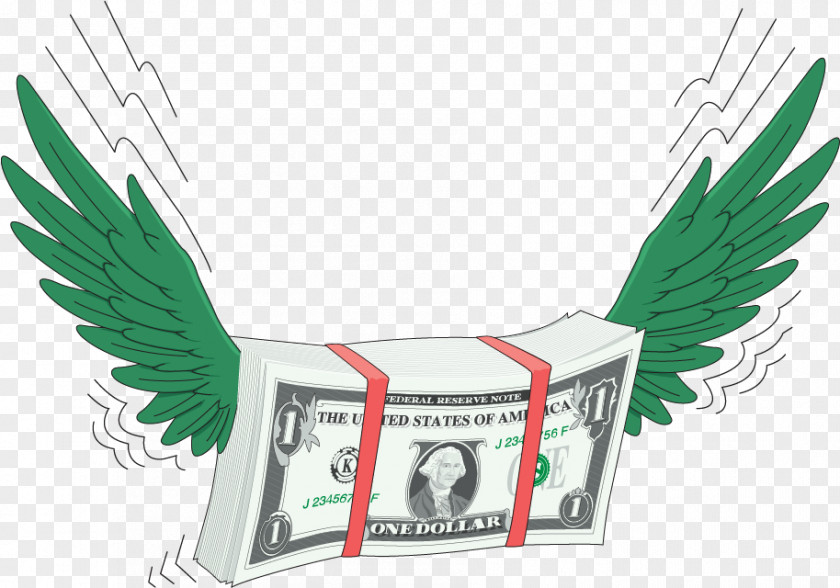 Vector Hand-drawn Dollar Bills Fly Away Money Finance Bank Investor Investment PNG