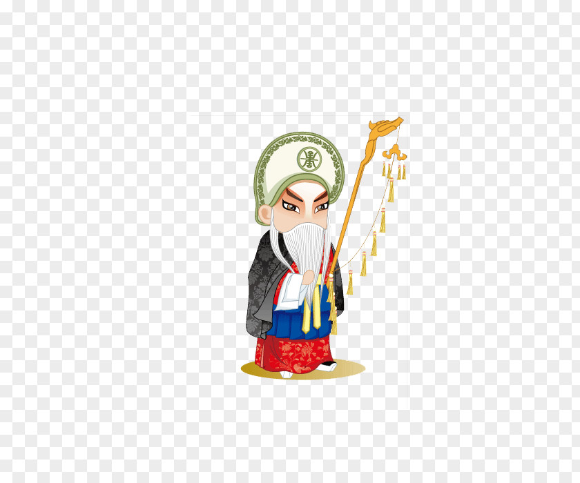 White Beard Grandfather Peking Opera Cartoon Q-version PNG