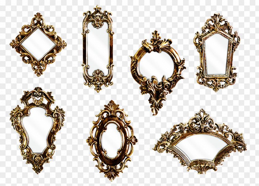 Retro Mirror Victorian Era Wall Light Picture Frame PNG