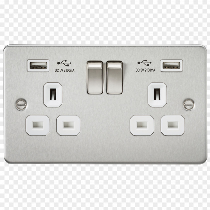 USB Battery Charger AC Power Plugs And Sockets Electrical Switches Network Socket Brushed Metal PNG