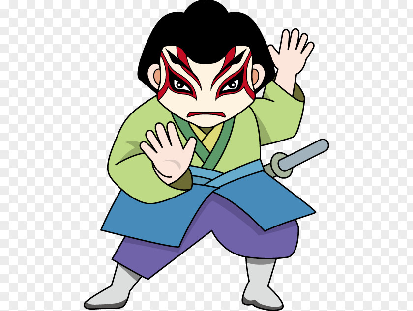 Kabuki Cartoon 閏日 Clip Art PNG