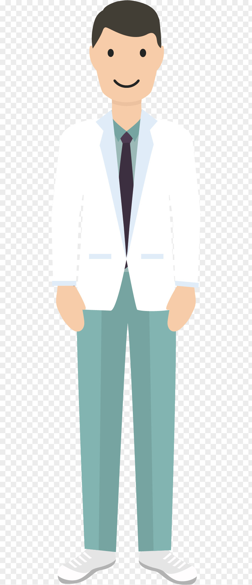 Smiling Doctor Man Illustration PNG
