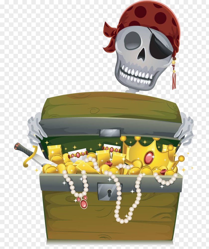 Cartoon Skeleton Pirate Buried Treasure Piracy Royalty-free Clip Art PNG