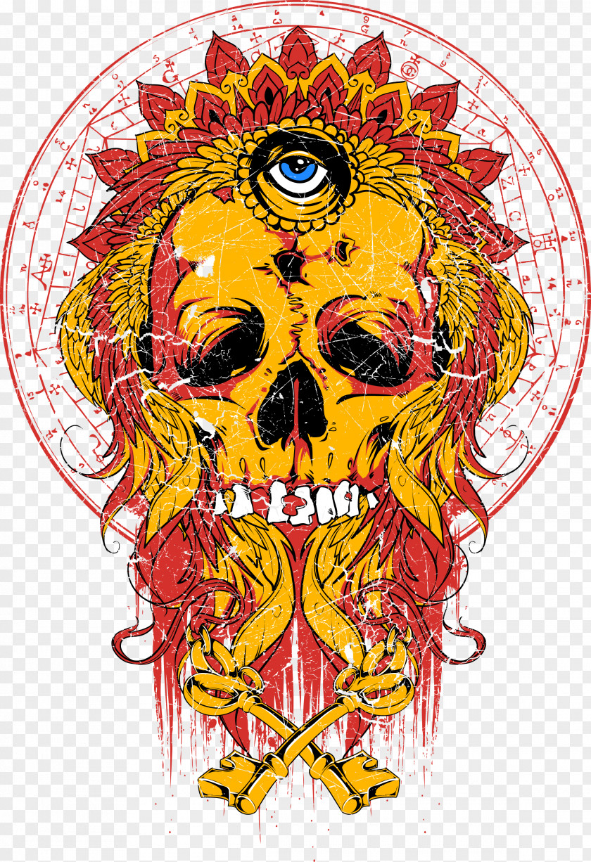 Eye Skull Print Printed T-shirt Clothing Printing PNG
