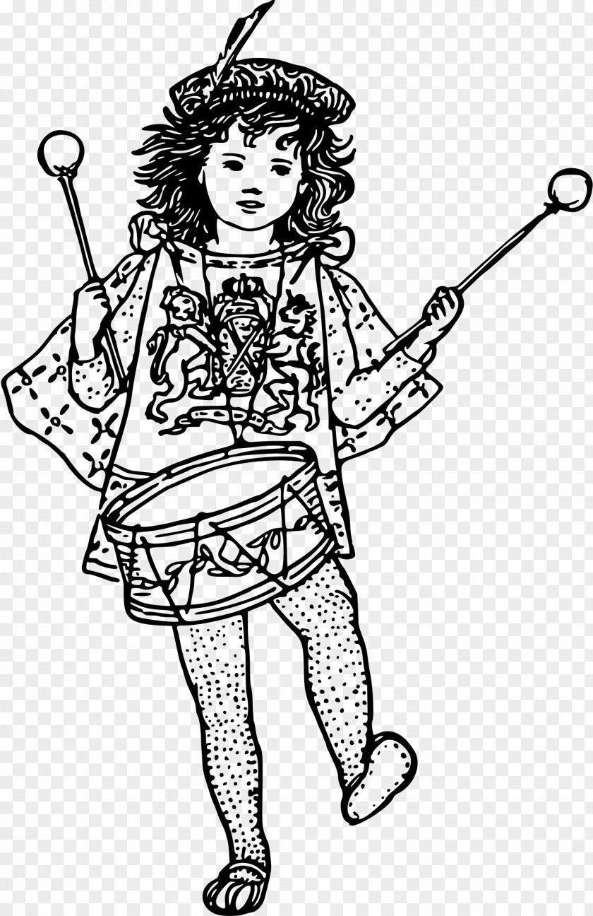 Drummer Child Line Art Clip PNG