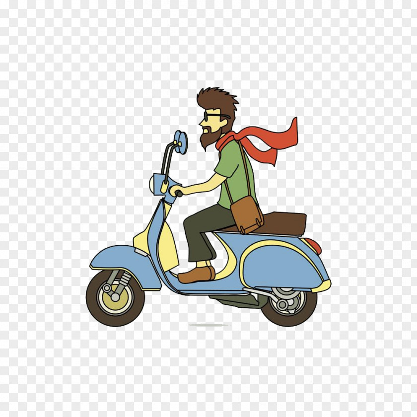Riding A Man Scooter Stock Photography Illustration PNG