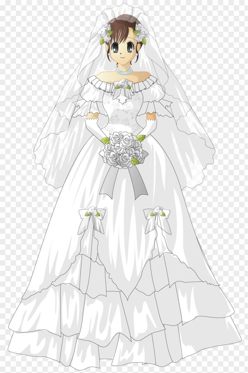 Wedding Background Material Dress Bride White PNG