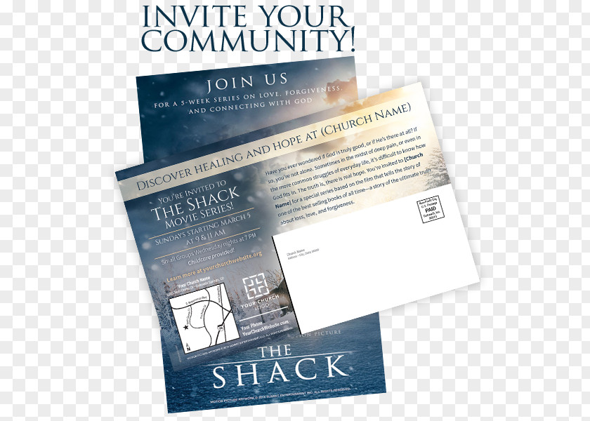 Church Promotion Post Cards Wedding Invitation Mail Direct Marketing Brand PNG