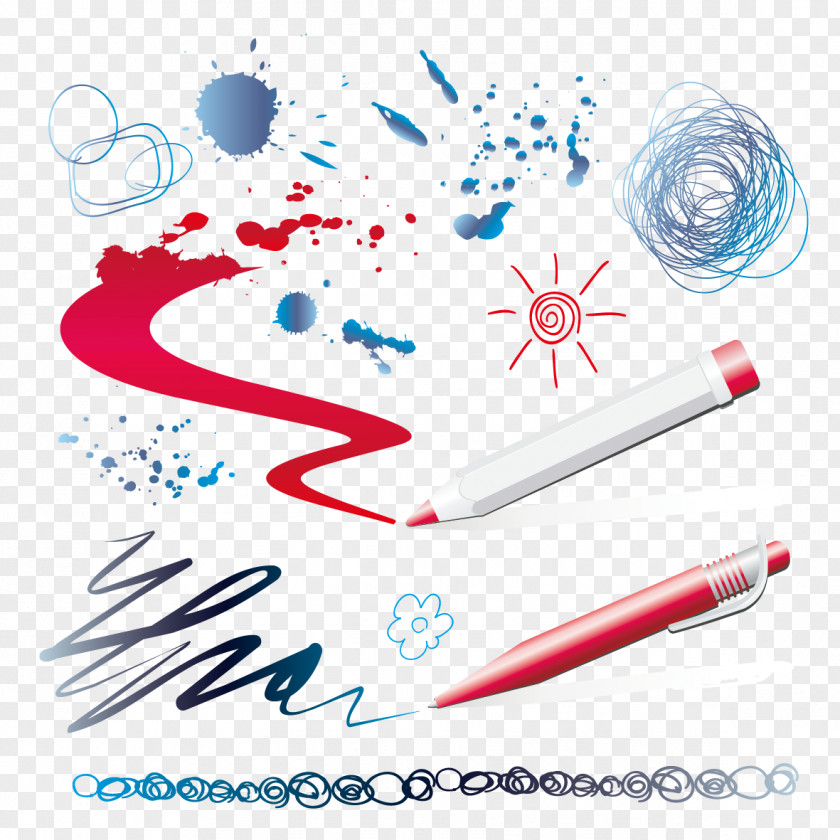 Color Pen Drawing Watercolor Painting PNG