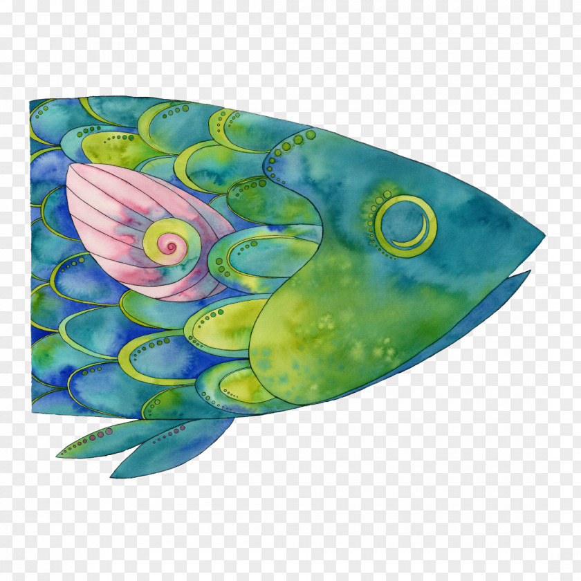 Folk Turquoise Teal Marine Biology Organism Fish PNG