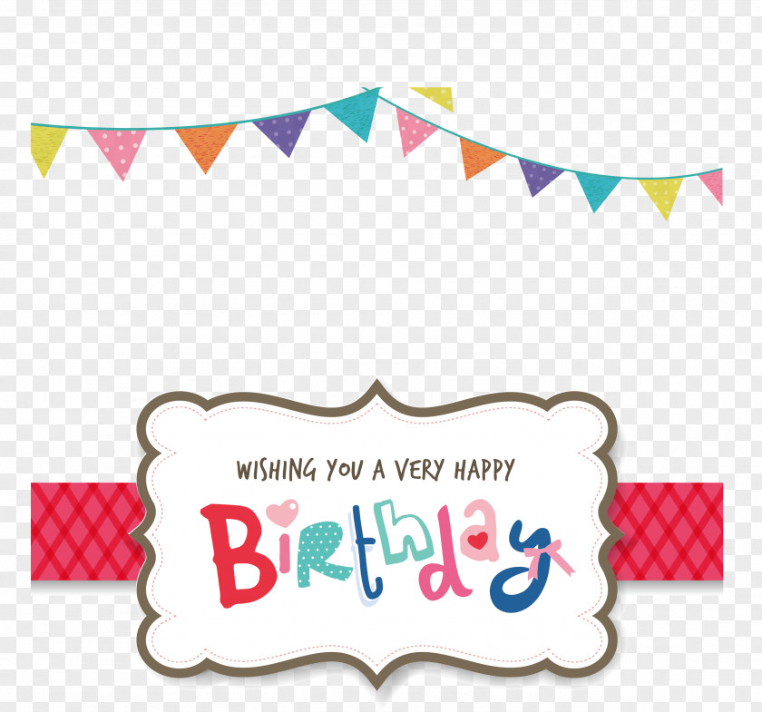 Vector Birthday Party Greeting Card Clip Art PNG