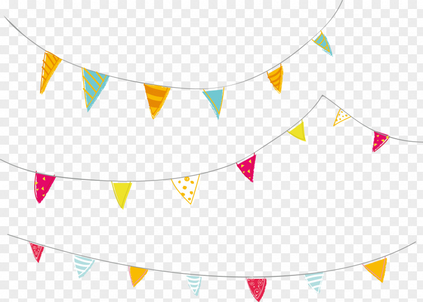 Colored Hanging Flags Birthday Clip Art PNG