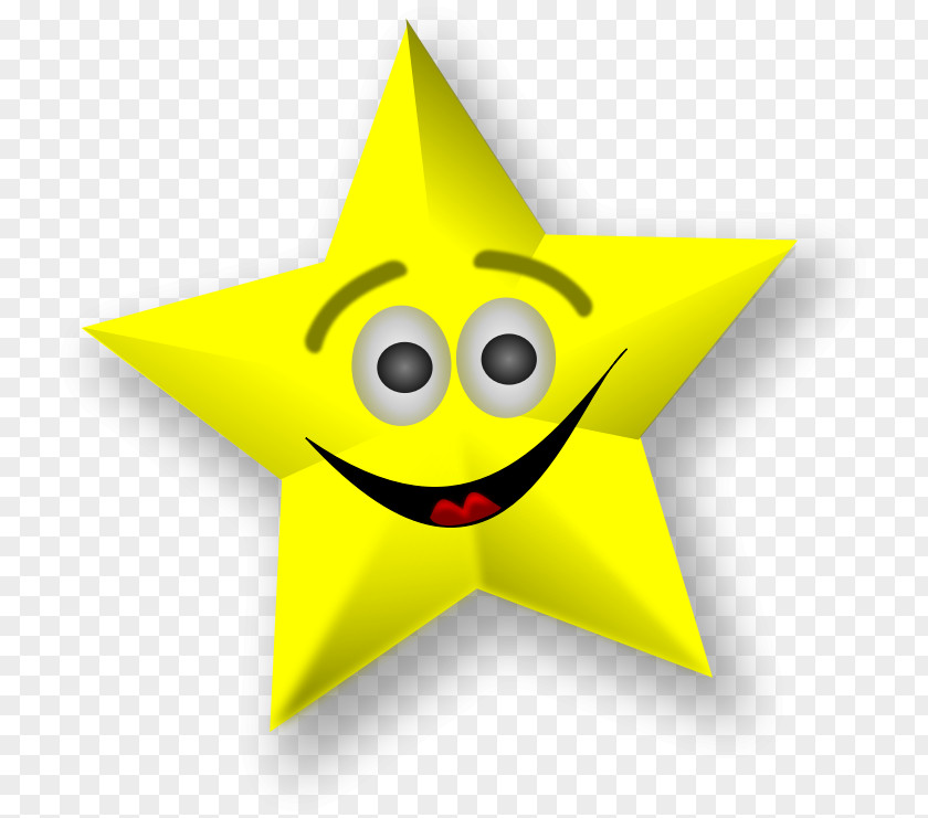 Six Corner Star Cartoon Smiley Clip Art PNG